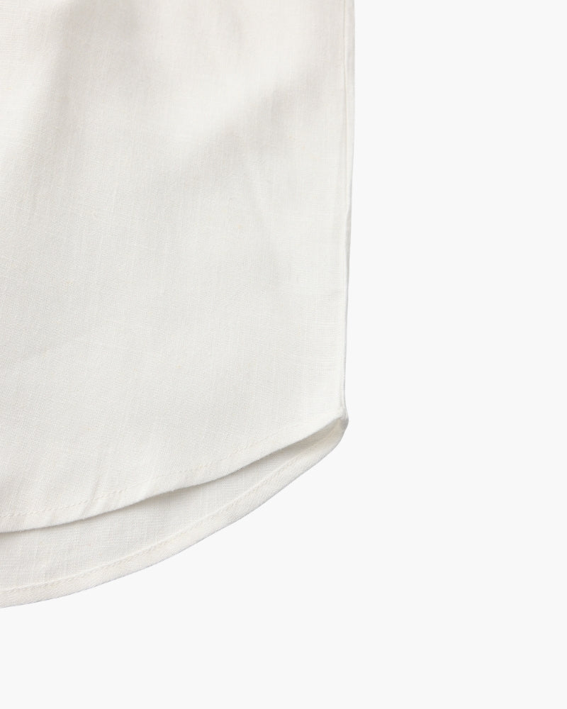 Men’s Mandarin Collar Shirt – Relaxed Fit Textured Cotton Shirt