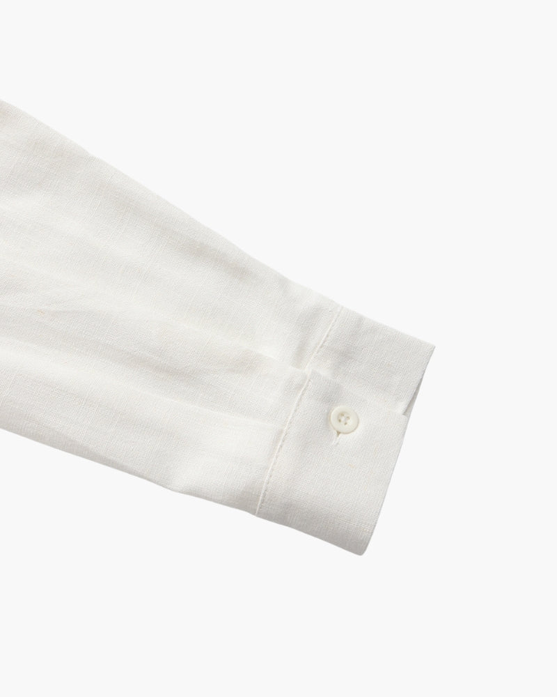 Men’s Mandarin Collar Shirt – Relaxed Fit Textured Cotton Shirt