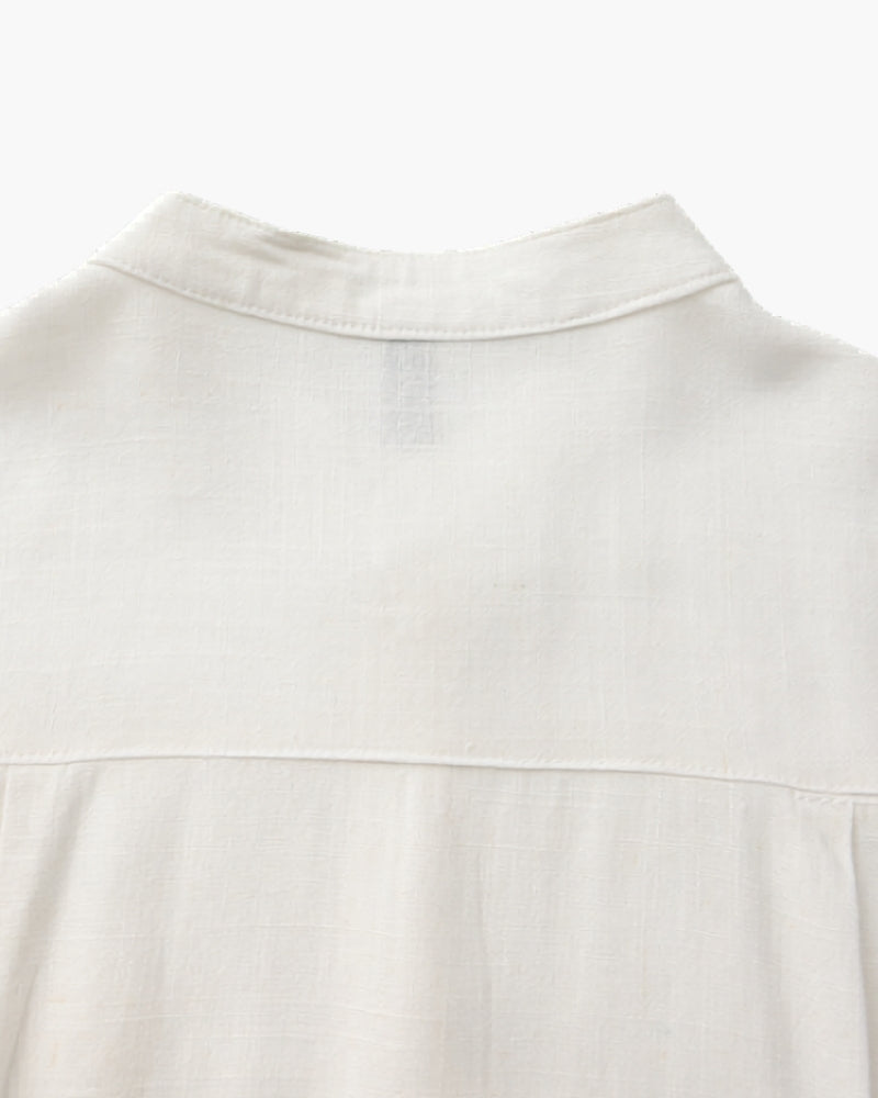 Men’s Mandarin Collar Shirt – Relaxed Fit Textured Cotton Shirt