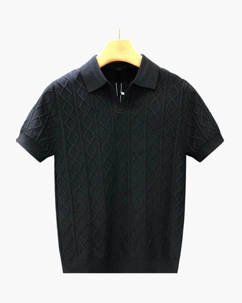 Signature Textured Knit Polo - Old Money