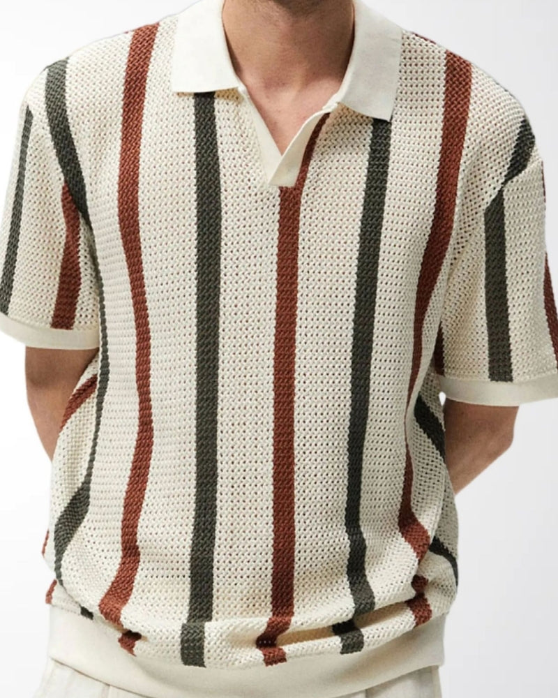 Resort Knit Stripe Polo - Old Money